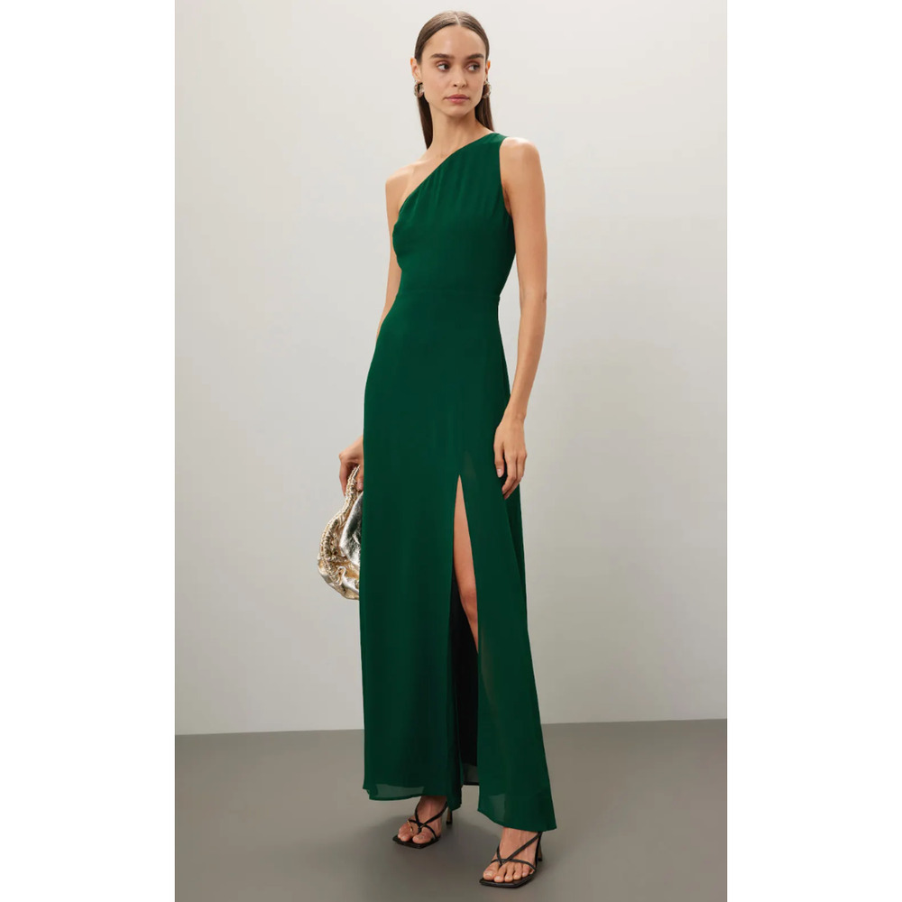 Reformation Evelyn Green chiffon Dress Size 0
